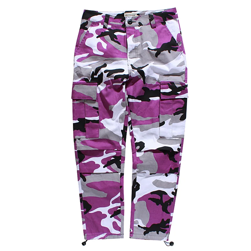 purple Цветные камуфляжные брюки карго, мужские свободные камуфляжные брюки, хип-хоп шаровары, повседневные Хип-хоп штаны, высокая мода, уличная Мужская Уличная одежда для бега - Цвет: purple