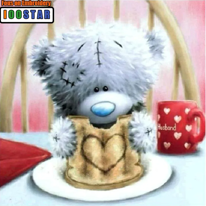 

Full square Diamond Embroidery cartoon bear icon Diy Diamond Painting cross stitch Rhinestones Diamond mosaic picture Needlework
