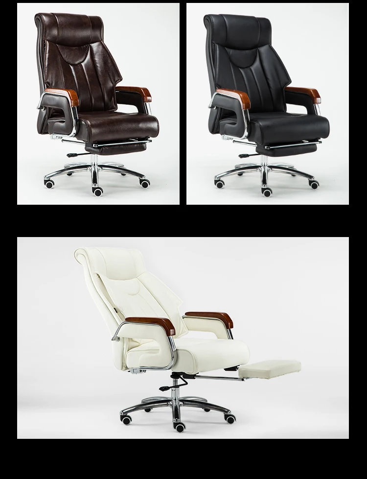 Роскошное качественное кресло из воловьей кожи 8770 Silla Gamer Boss Poltrona с подставкой для ног, массажное колесо из натуральной кожи
