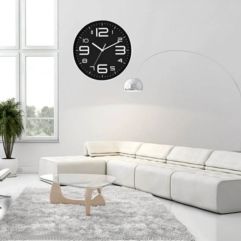 Стерео бесшумные настенные часы для гостиной кварцевые карманные | Дом и сад