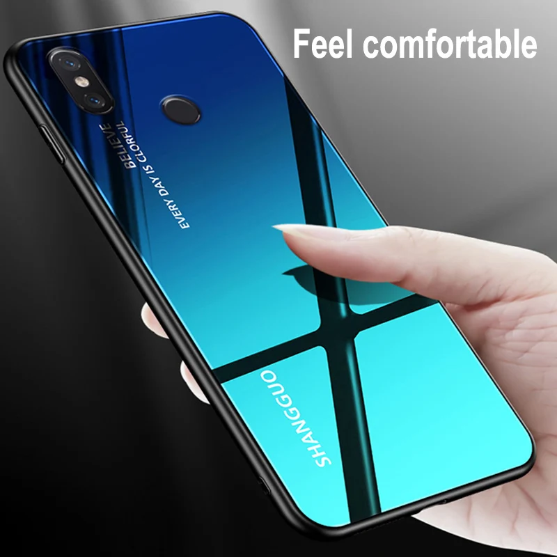 Роскошный чехол для телефона из закаленного стекла с градиентом Xiaomi Redmi Y2 корпуса