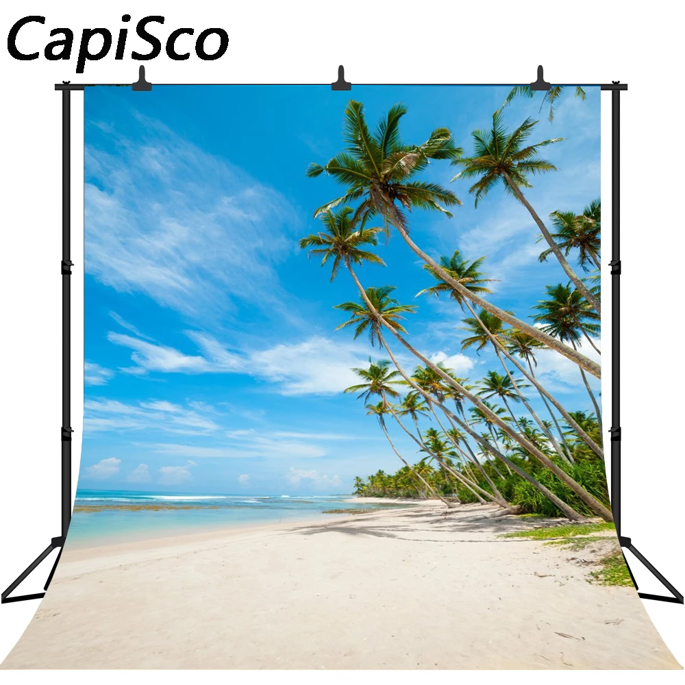 

Каписко море фото фон кокосовое дерево остров летние пляжные каникулы фоны Виниловые для фотостудии