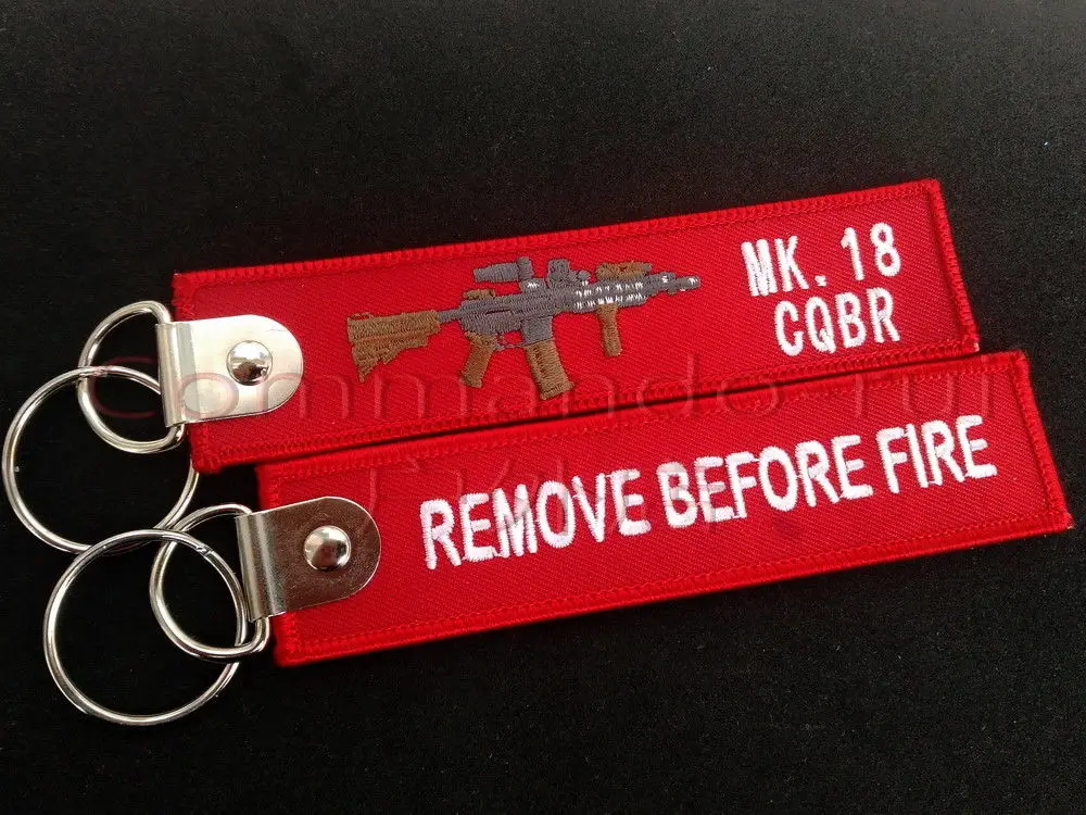 MK.18 CQBR винтовка снимается перед огнем брелок кольцо для ключей вышитые багажные