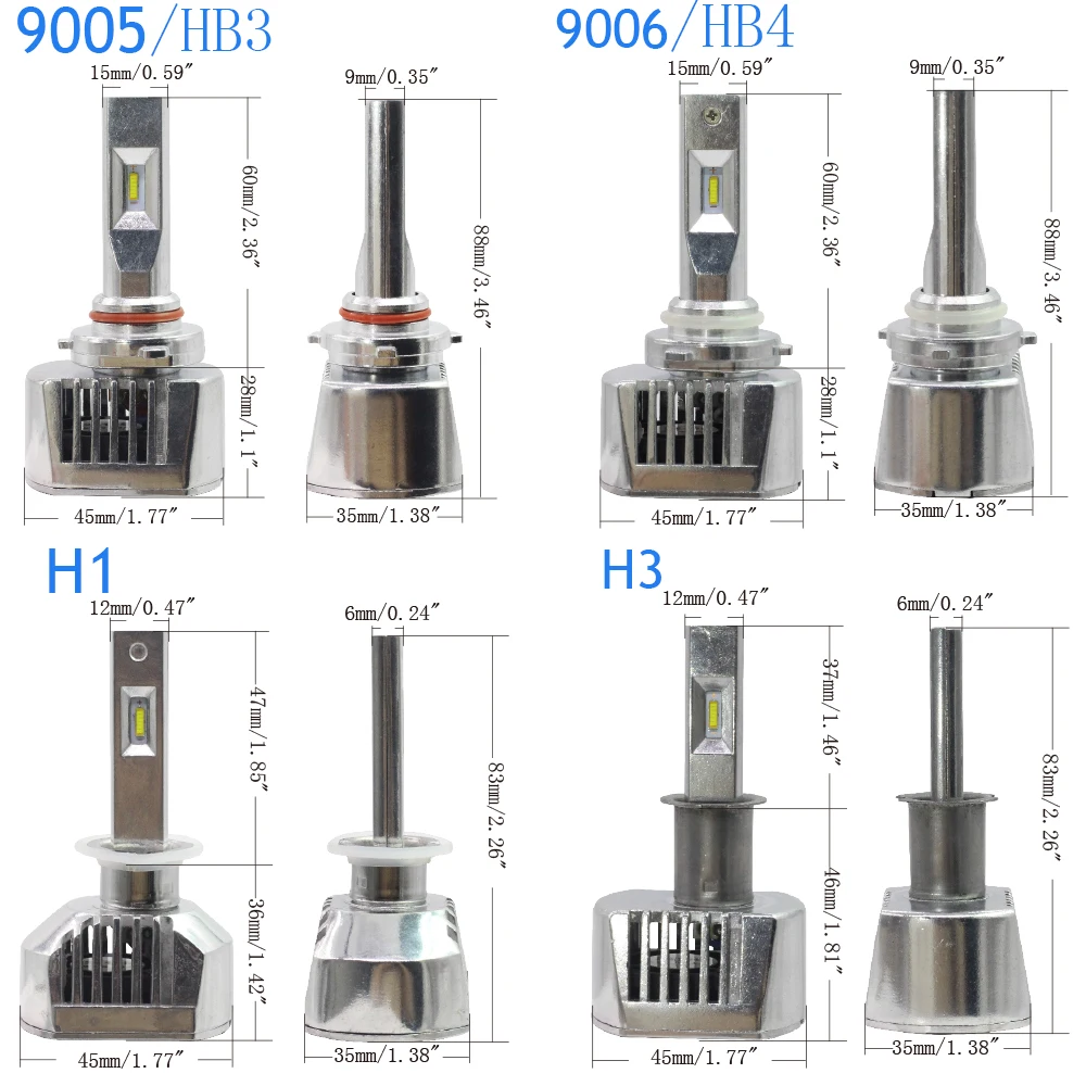 Cawanerl H4 H7 светодиодный головной светильник лампы 100W 12000LM 6000K белый H1 H3 H8 H11 9005 9006 9007 9012 H13 H15 H16 автомобильный светильник противотуманная фара