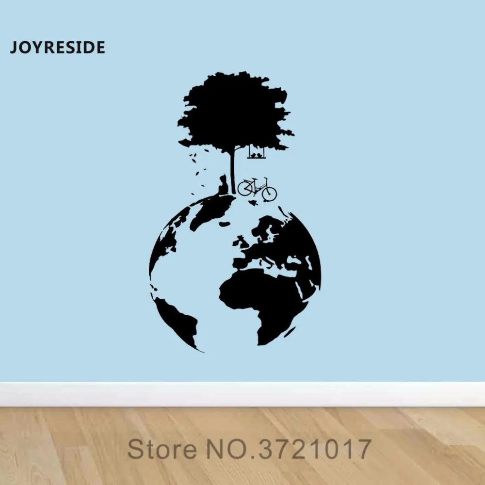 Joyestebe Planet Earth Tree настенная виниловая наклейка на стену Декор для дома детской