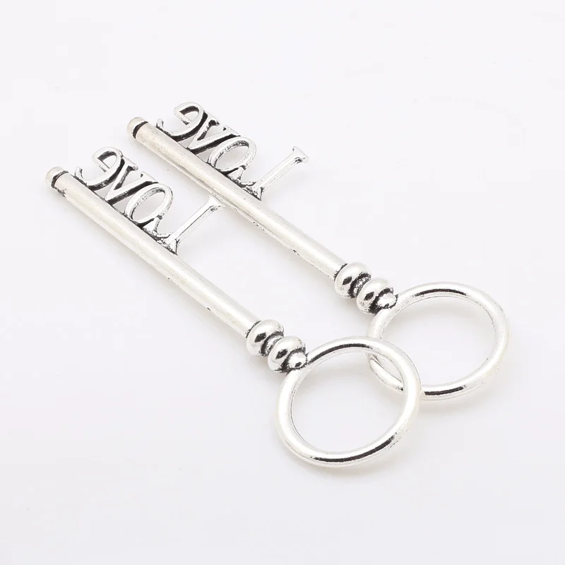 2 цвета металлическая любовь большая форма ключа очарование для DIY винтажные