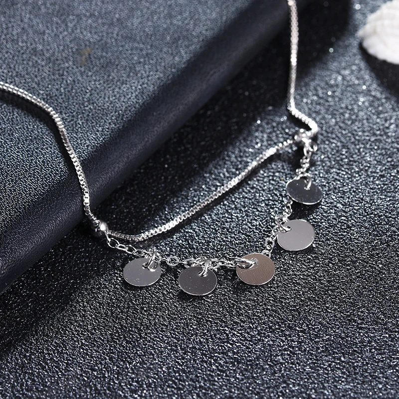 Браслеты на ногу женские из серебра 100% пробы модные ювелирные украшения для