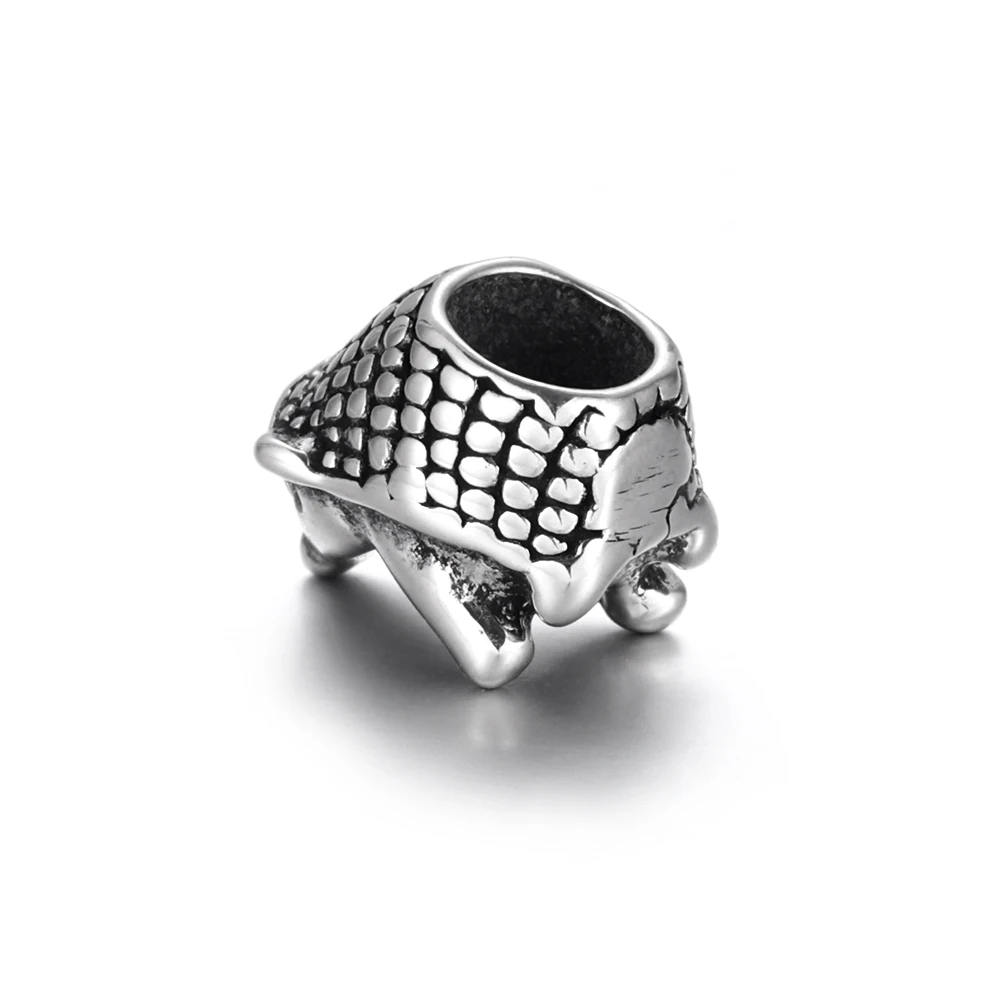 Stainless Steel European Beads Hedgehog 5mm Hole Blacken Metal Animal Bead Charm for Jewelry Making Bracelet Components | Украшения и