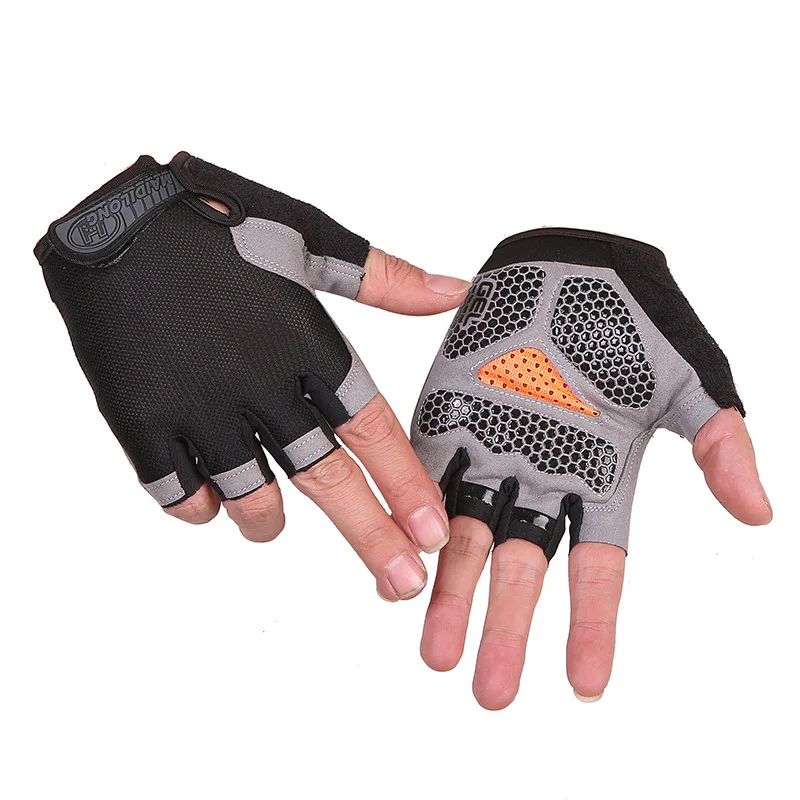 1 пара велосипедных перчаток с полупальцами Guantes Ciclismo, Перчатки для фитнеса, спортивные мужские и женские перчатки без пальцев, Нескользящие Тактические перчатки - Цвет: Black 2