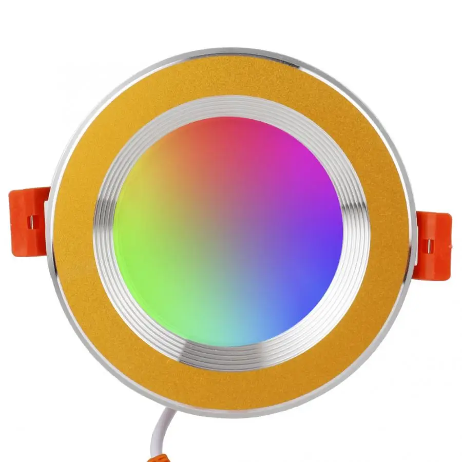 

Золотое серебряное кольцо RGB CW Wifi умная Светодиодная лампа для телефона с приложением для управления потолочным креплением лампа 7 Вт AC85-265V ...