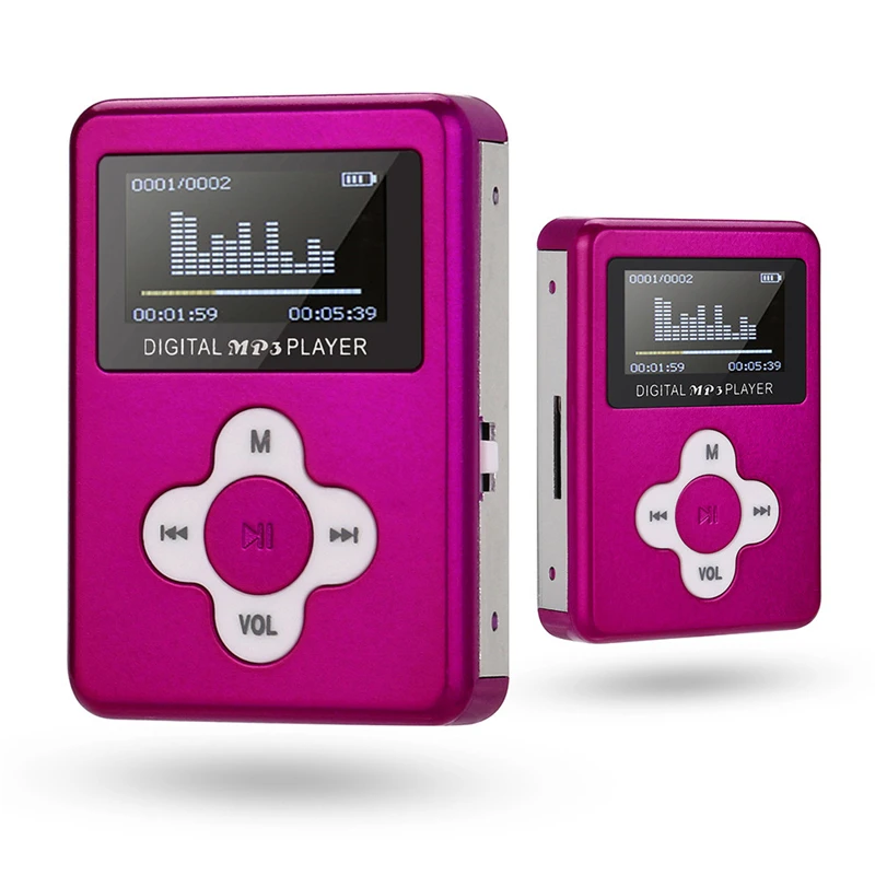 Портативный мини MP3 плеер с ЖК дисплей Экран Мини Clip Поддержка 32 ГБ Micro SD карты
