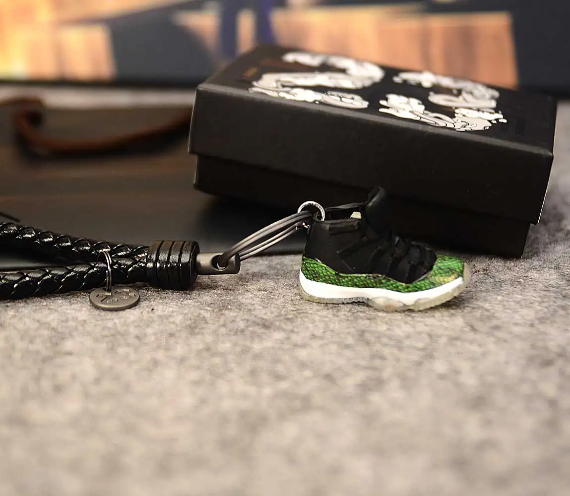 Air Jordan 11 Concord брелок в виде кроссовка подвеска 3d мини брелок стерео баскетбольная модель обуви АВТОМОБИЛЬ пара кукла аксессуары