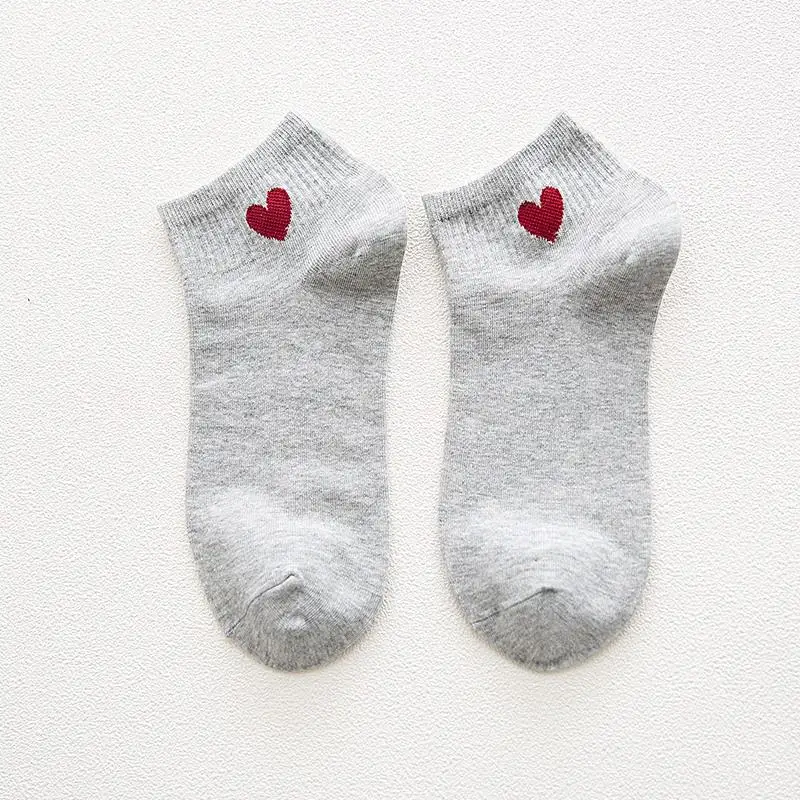 10 pairs / pieces pairing red heart cute college wind simple basic fresh hot spring and summer women's cotton socks direct | Женская