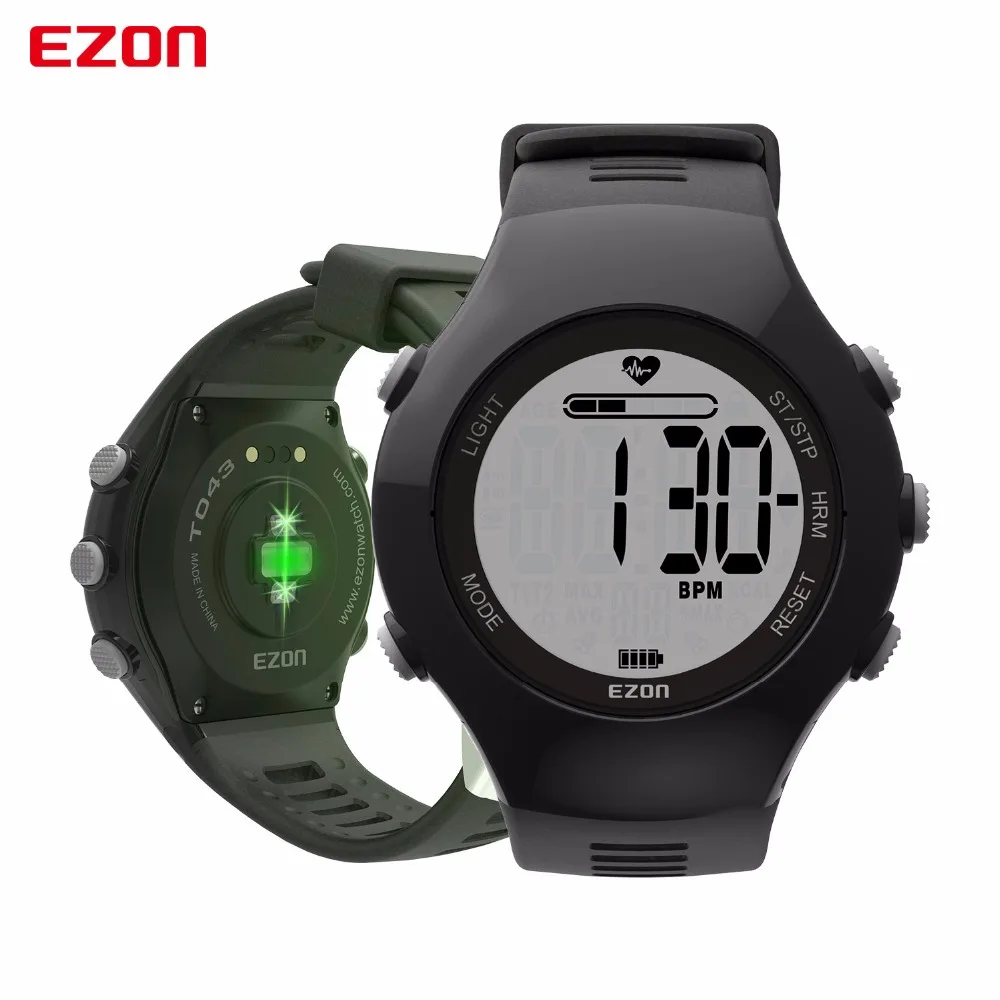 Умные часы EZON T043 с оптическим датчиком пульсометром фитнесом цифровым шагомером