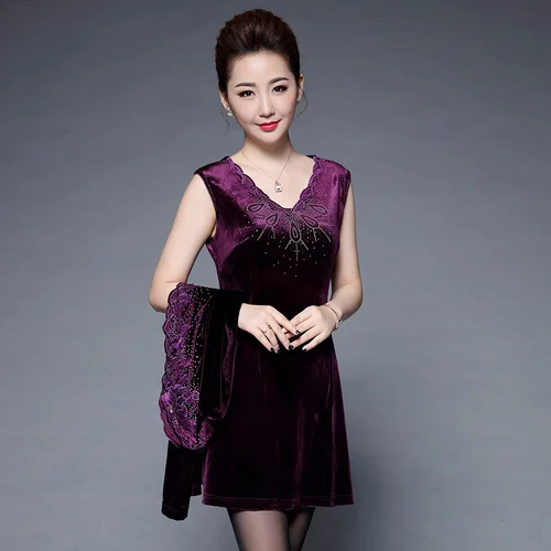 Осеннее женское платье новый стиль зимнее с v-образным вырезом и большой код Xxxxxl