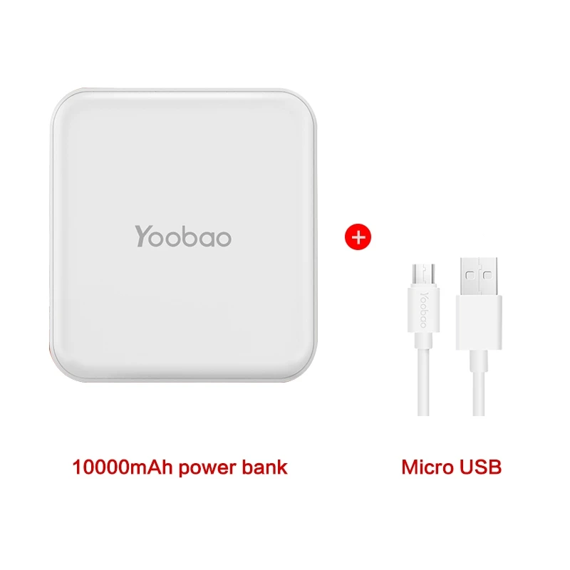 white Yoobao Милый 10000 мАч Внешный Аккумулятор для телефонов Ультратонкий зарядное устройство для xiaomi mi внешний Батарея Зарядное устройство Мощность банка для iPhone 7 6 5 4 для Xiaomi Mi - Цвет: white