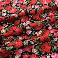 black bottom floral reactive dyeing pure cotton fabric for summer dress coat tissus au metre tecido tissu telas tela shabby chic