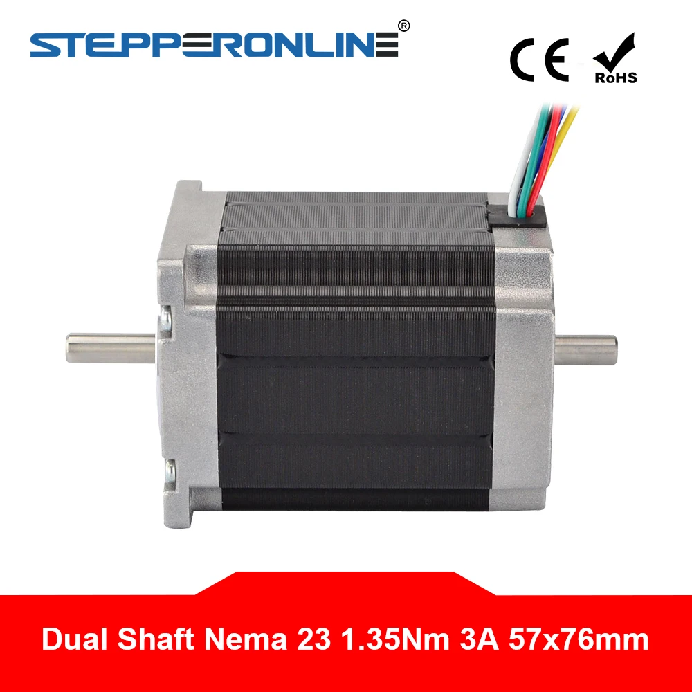 Dual Shaft Nema 23 CNC Stepper Motor Bipolar 3Nm 4.2A 57x114mm 4 Wires 425oz.in 