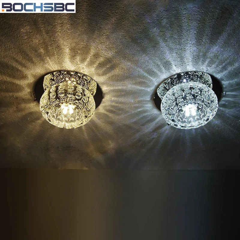 Современные хрустальные круглые потолочные светильники BOCHSBC светодиодные для