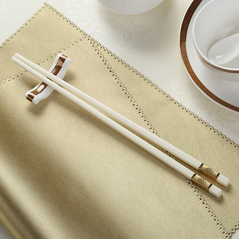5 пар японской еды Chop Stick Белое золото многоразовые палочки для еды сплав квадратный корейский Chop stick китайские палочки для еды свадебный подарок