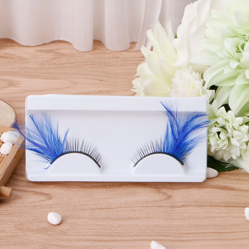 1 пара перьев Накладные ресницы макияж Хэллоуин Рождество шоу Маскарад