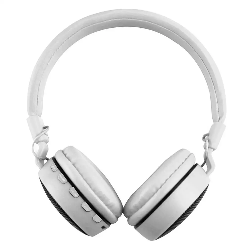 P47 Bluetooth стерео наушники светодиодный беспроводной гарнитура складные спортивные наушники с микрофоном Поддержка FM радио TF карта - Цвет: Белый
