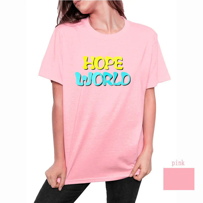 Рубашка цвета радуги Hope футболка J Jung Hoseok рубашка World Bias Cypher Ddaeng рубашка|Футболки| |