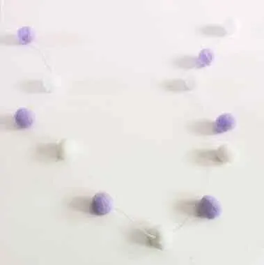 white purple 2 м фетровые шерстяные шары настенный реквизит-украшение DIY Ручная работа безделушка Ловец снов колокольчики для детской комнаты мороженое гирлянда - Цвет: white purple