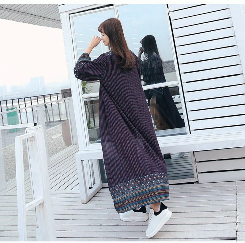 Fitshinling Boho polka dot striped swimwear beach cover up long cardigan ethnic summer kimono holiday slim bokini outer covers |