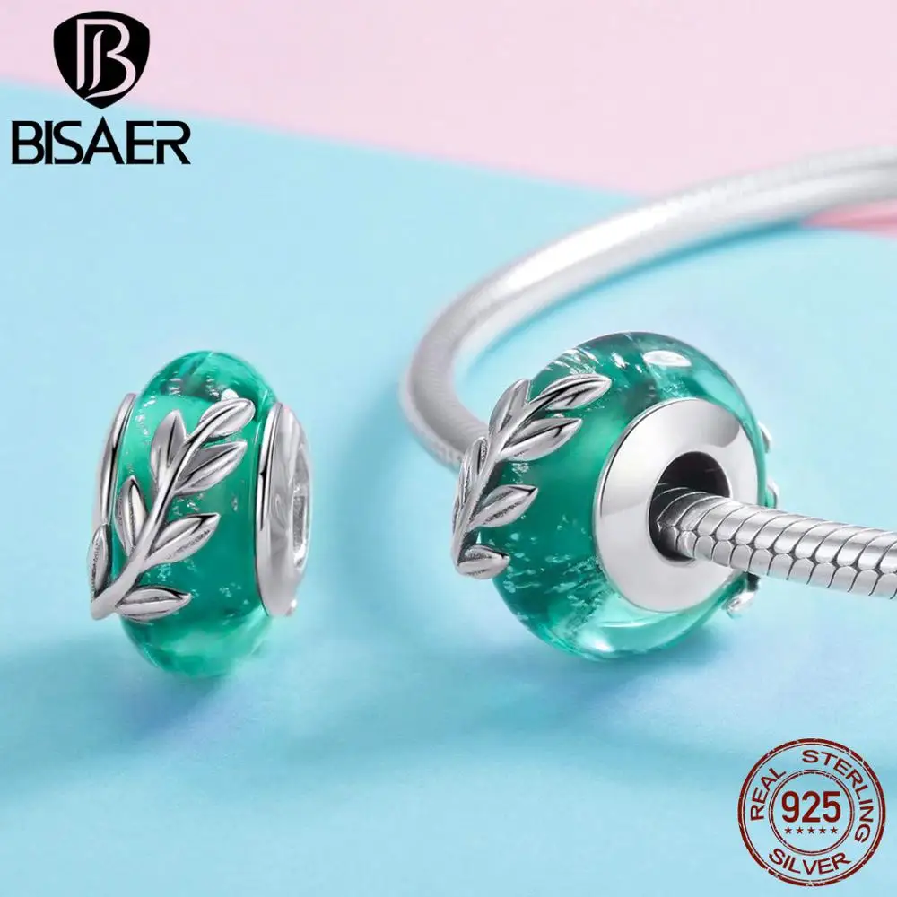 BISAER 925 пробы серебряные стеклянные бусины снежинки Русалка звезда европейские бисерные Подвески подходят для шарма браслеты серебро 925 ювелирные изделия