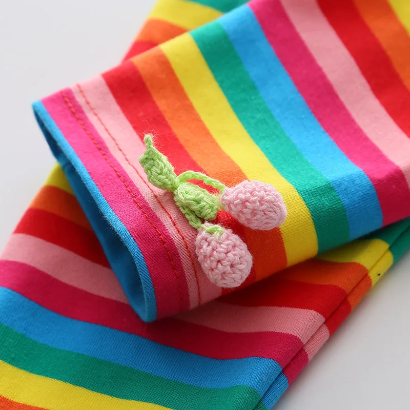 Летняя модель 2020 милая детская одежда красочные радужные детские леггинсы до