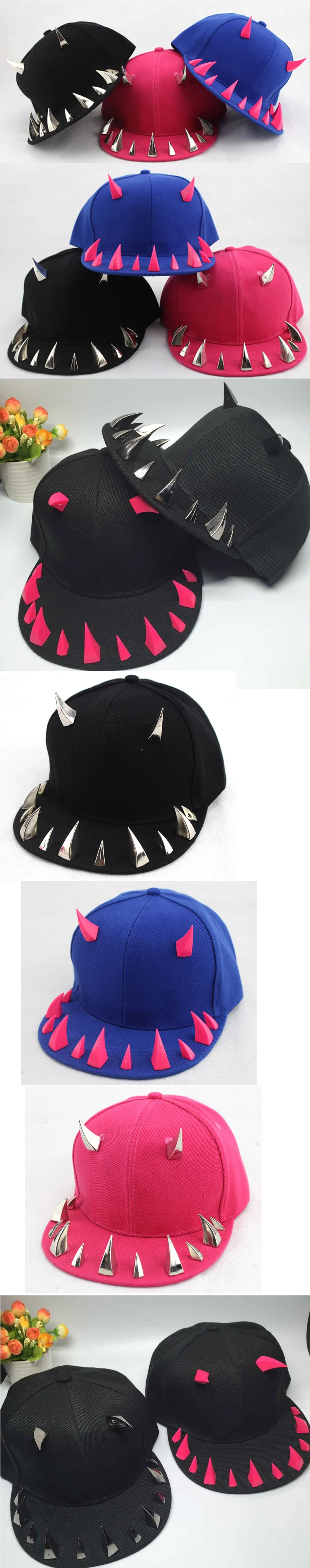 Новинка бык рога Snapback кепки s мужские Панк бейсболки s женские Панк Рога кепки хип-хоп бейсболки для мужчин и женщин Мода