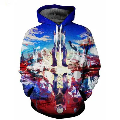 

cosplay costume Autumn New Fashion Women/Men 3D Hoodies Anime Tokyo Ghoul Ken Kaneki Print Sweatshirts casual Tracksuit