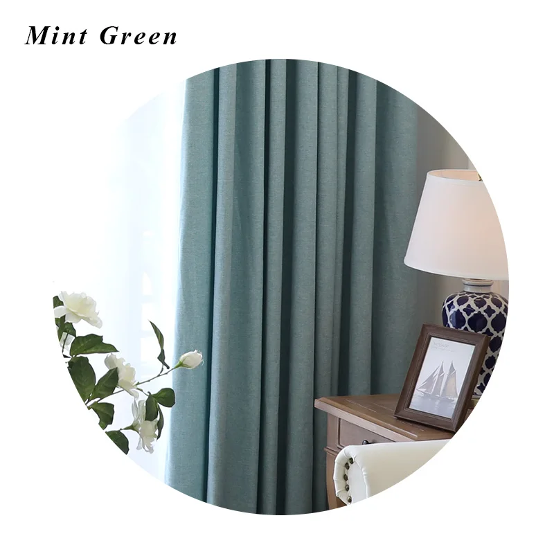 Mint Green Chicity домашний декор Blakcout занавески s для гостиной мягкие однотонные занавески для спальни Простые занавески для кухонного окна Индивидуальные - Цвет: Mint Green