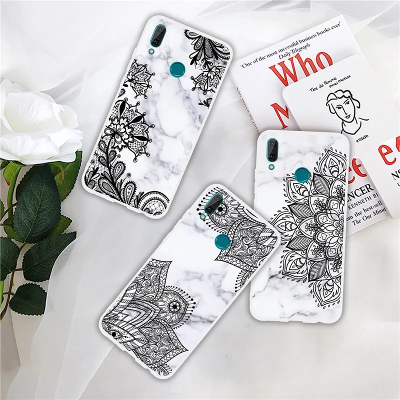 FLYKYLIN Marble Case For Huawei Y6 Y7 Pro 2019 Cases Y3 Y5 2017 Cover on Y9 Prime 2018 Cute Soft TPU Silicone Coque |
