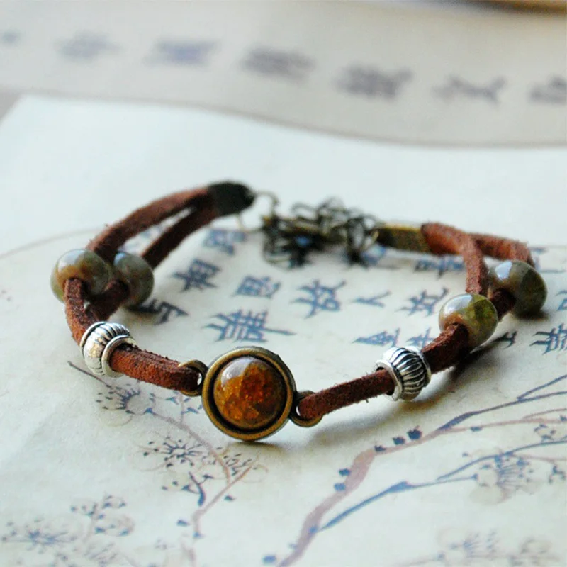 Женский и мужской кожаный Браслет-манжета | Украшения аксессуары