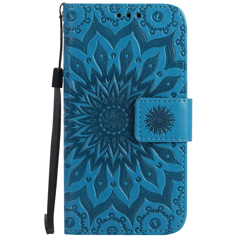 Роскошный кожаный чехол с откидной крышкой и 3d изображением подсолнуха