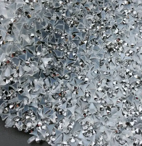 clear silver white Необычные Стразы с отделкой камнями, 1 лист/партия, дизайн льда 24*40 см украшения Стразы окантовка, Сумка Обувь торт Отделка пояса - Цвет: clear silver white