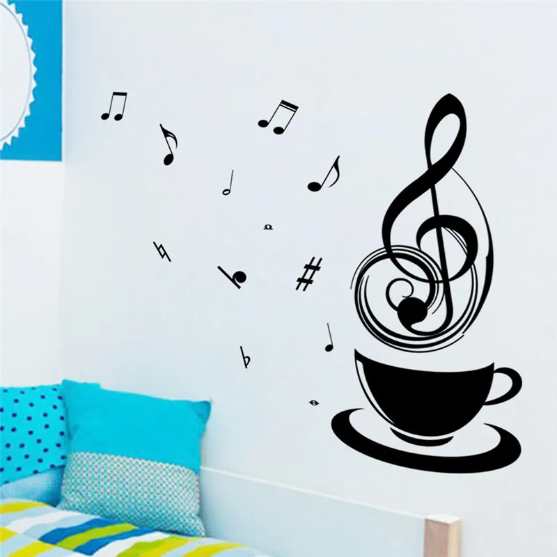 Расслабляющие кофейные чашки музыкальные нотки художественные виниловые