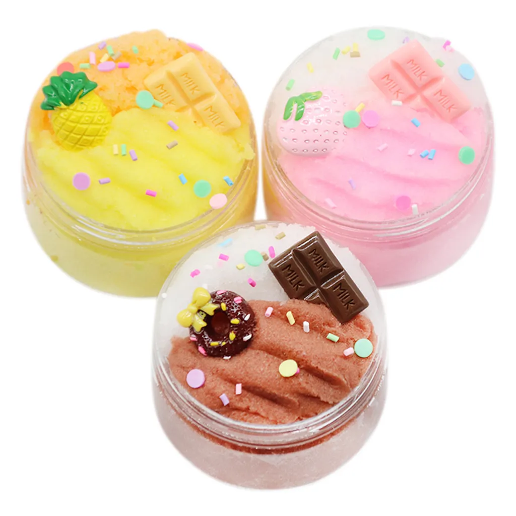 Антистресс милые сжимаемые фрукты шоколад хлопчатобумажная грязевая пуховка