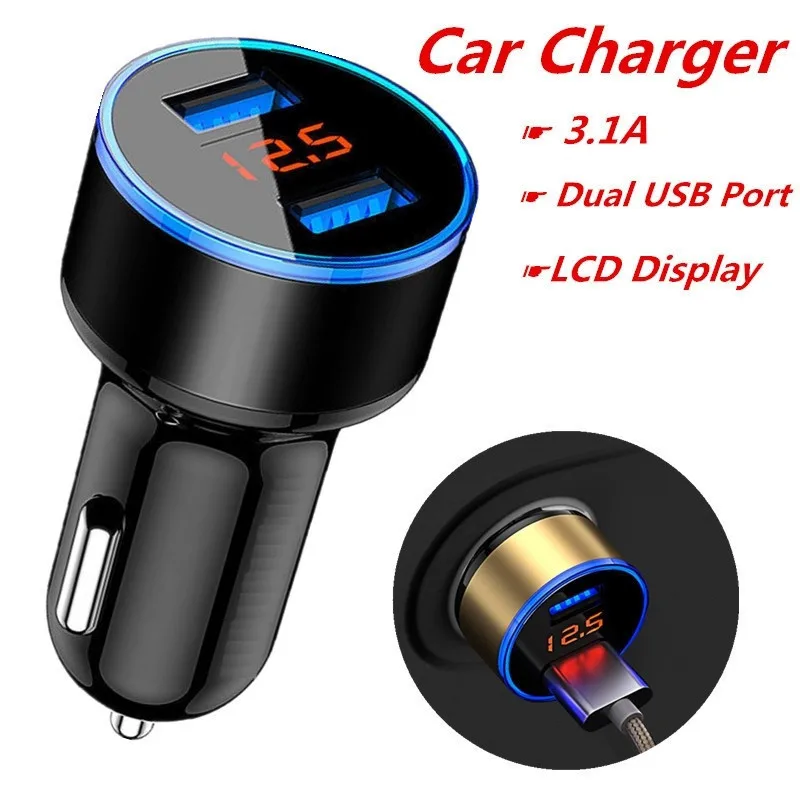 Автомобильное зарядное устройство Kongyide 12 24V 3.1A Мини Быстрый двойной USB 2 портовый