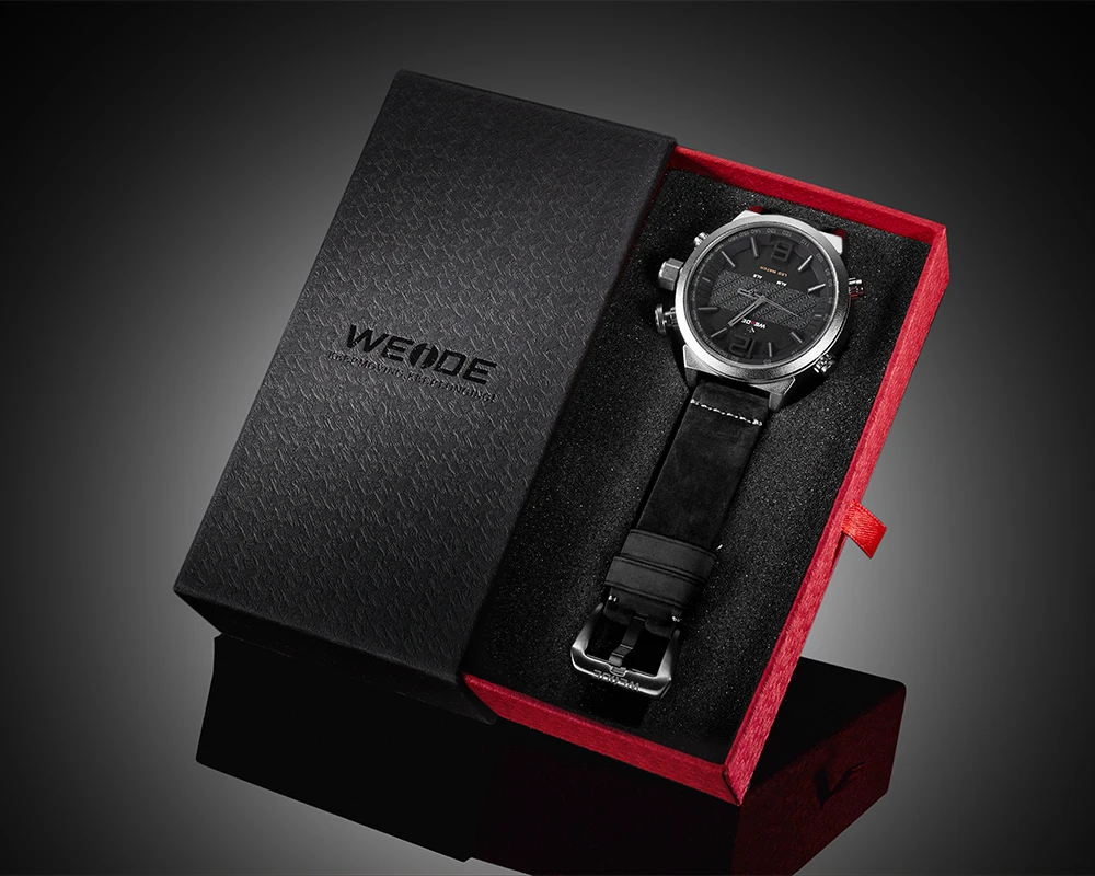 WEIDE спортивные мужские роскошные брендовые Цифровые кварцевые часы с ремешком и Т-образным кожаным ремешком, мужские военные модные наручные часы, Прямая поставка