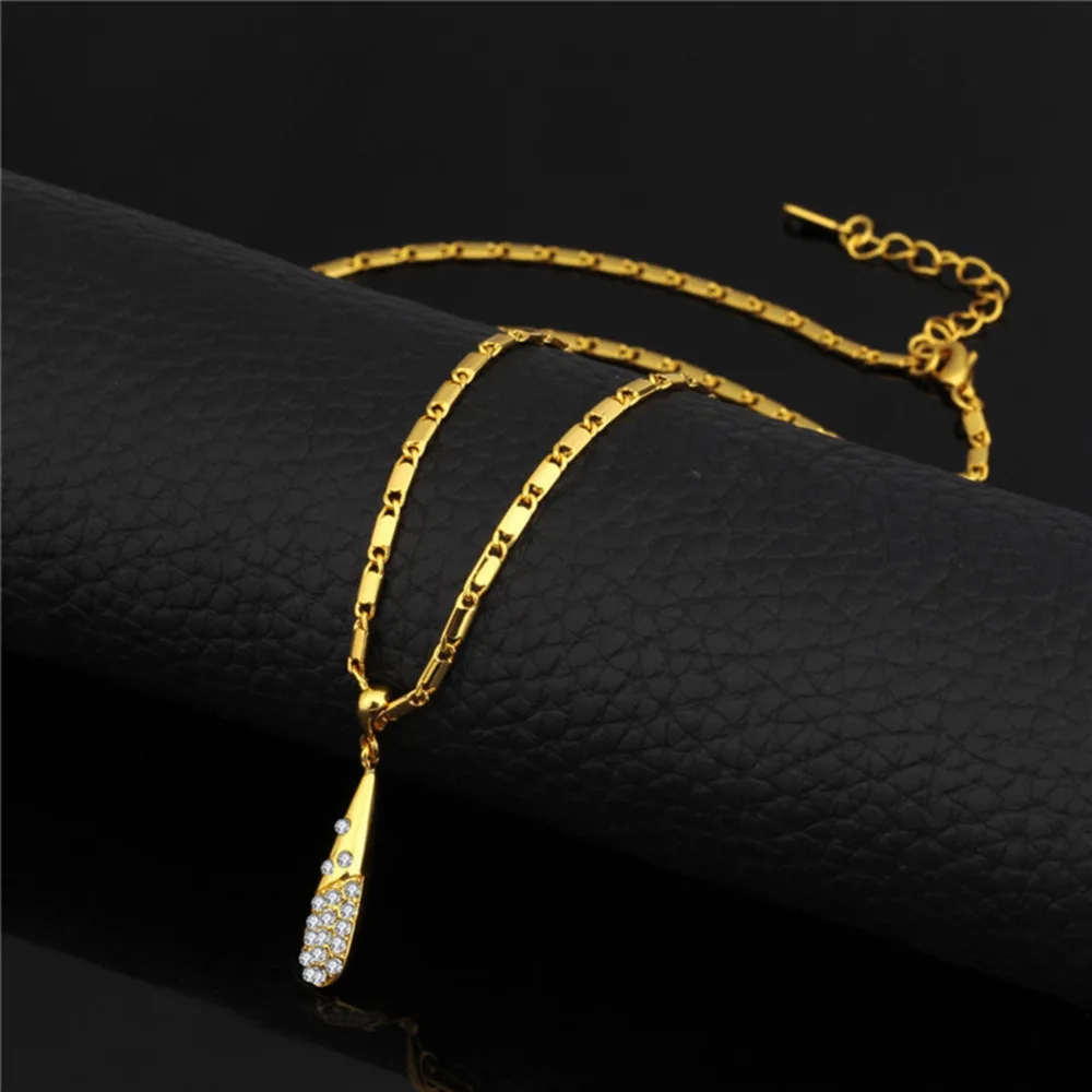 2019 New Fashion Crystal Water Drop Pendant Long Necklace For Women Jewellery Dress Accessories Sweater | Украшения и аксессуары