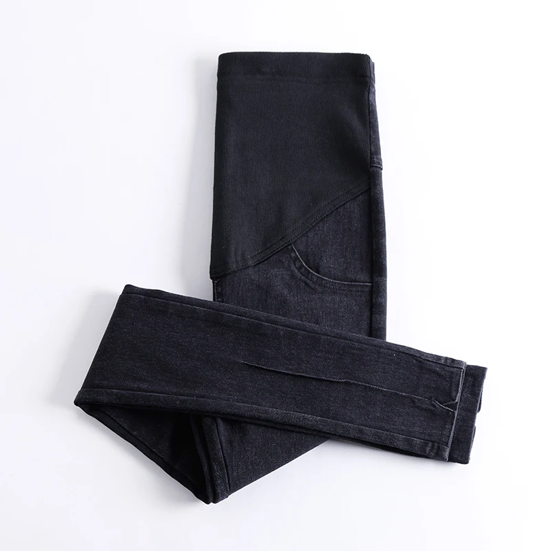 Новые джинсы для беременных модные эластичные брюки джинсовые с поясом Одежда