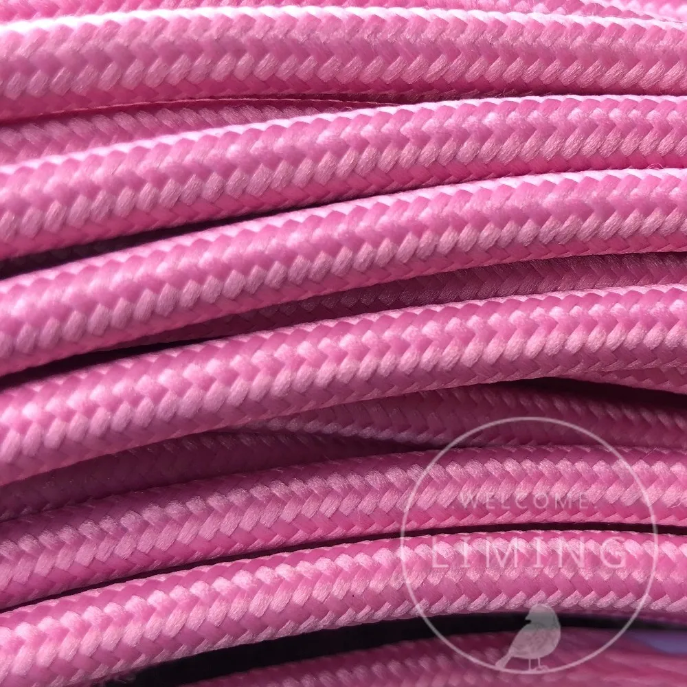 Pink 2*0,75 10 м/лот Edison текстильный кабель, тканевый провод для люстры подвесные провода ламп плетеная ткань Электрический кабель Винтаж лампы шнур - Цвет: Pink