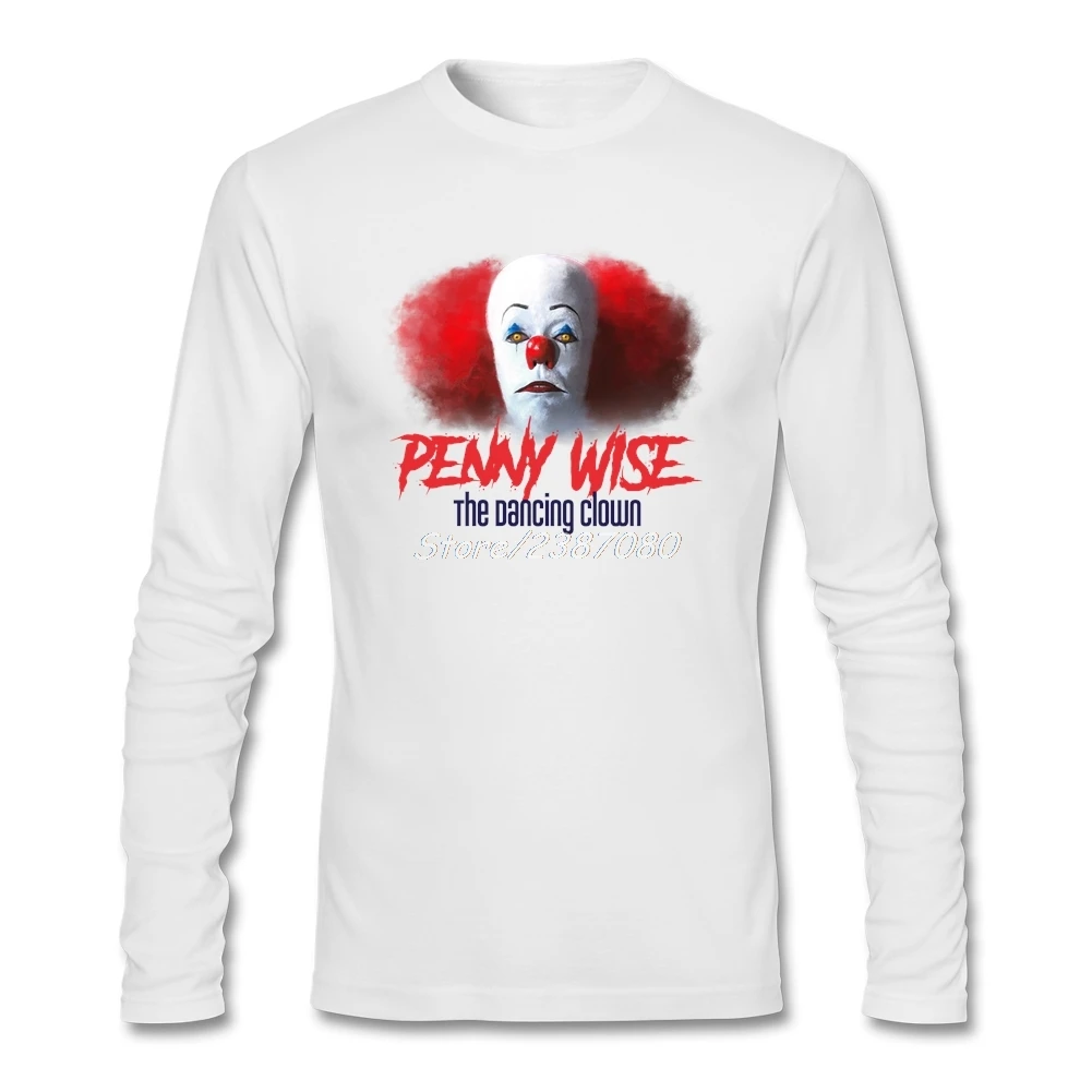 PennyWise танцующий Клоун футболка с длинным рукавом мужские s футболки Мода горячая Распродажа Camiseta Masculina Хлопковая мужская футболка