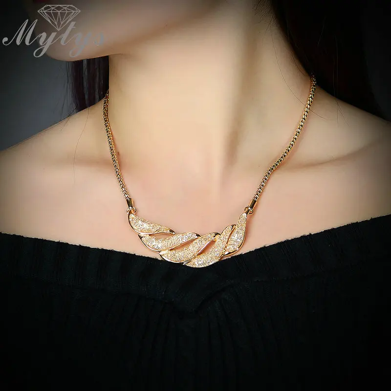 Mytys новый дизайн проволочная сетка заполненная кристаллами кулон ожерелье для