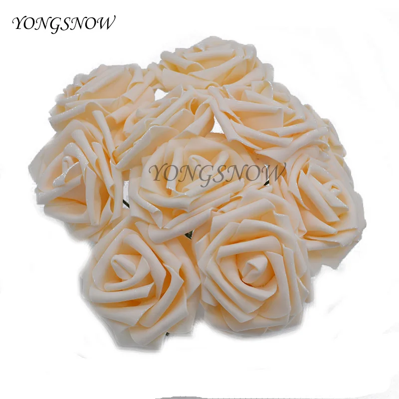 10 головок 8 см Красивые очаровательные Искусственные из ПЭ пены розы Букет невесты домашний Свадебный декор Скрапбукинг DIY Поставки 7Z