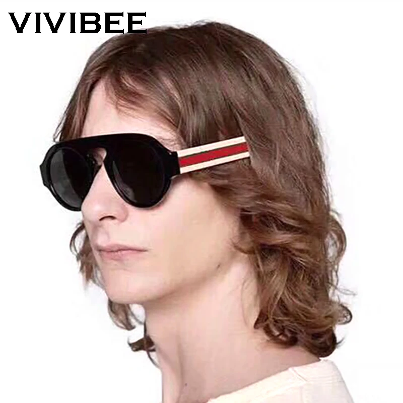 VIVIBEE винтажные круглые желтые солнцезащитные очки с линзами для женщин и мужчин