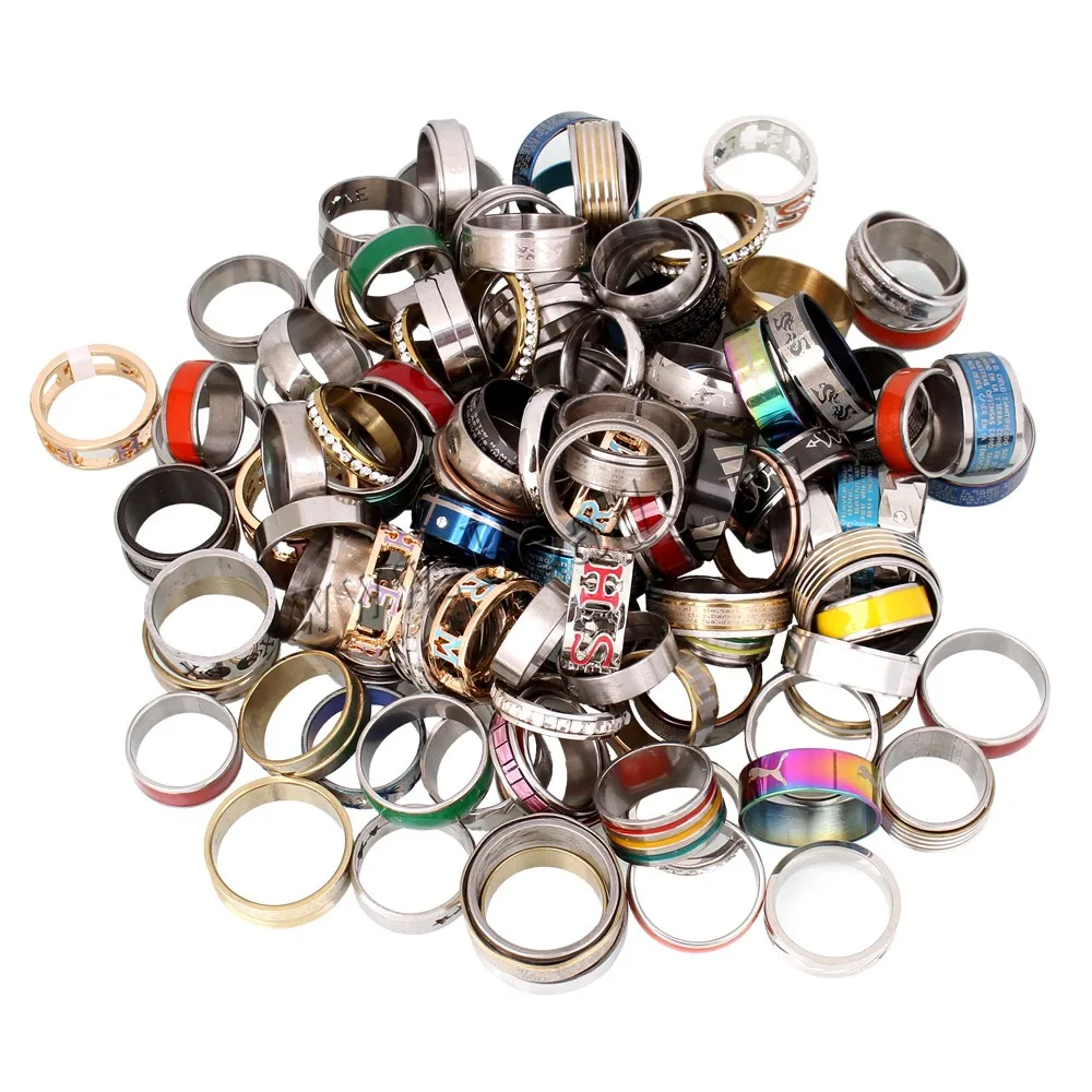 Ювелирные изделия из нержавеющей стали кольцо 100 шт./кор. геометрический дизайн